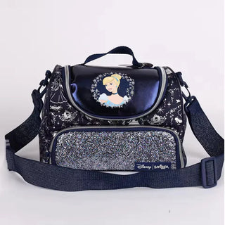 Disney Princess Cinderella Lunch Bag | Insulated Dual Compartment with Glitter & Shoulder Strap