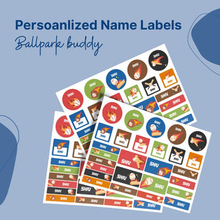Personalized Name Labels Combo - Ballpark Buddy - Pack of 54 (PREPAID ORDER)