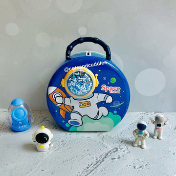 Space Theme Round Shaped Piggy Bank 1pc