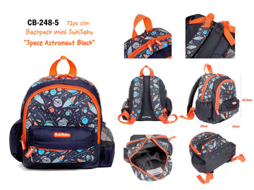 Space Design Backpack with Front Pocket for Kids