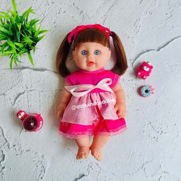 Girl Doll with Realistic Baby Sound for Girls (29cm) (Medium) (Pink)