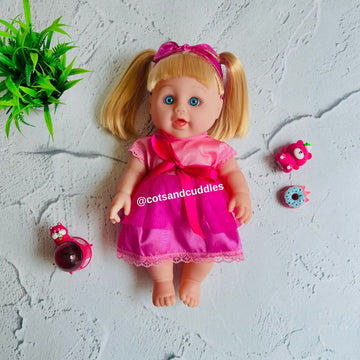 Girl Doll with Realistic Baby Sound for Girls (29cm) (Medium) (Pink)
