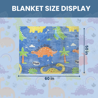 Premium Super Soft Warm Cozy Furry Blanket Glow in The Dark (5.5ft x 6.5ft) (Dino)