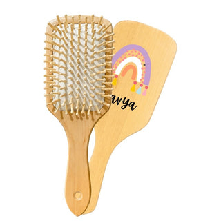 Personalized Wooden Hair Brush for Kids - Rainbow (PREPAID ONLY)