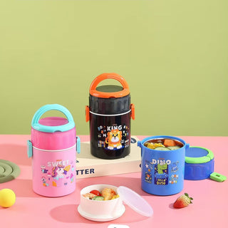 Cute & Durable Kids Insulated Lunch Box 600ml with Handle