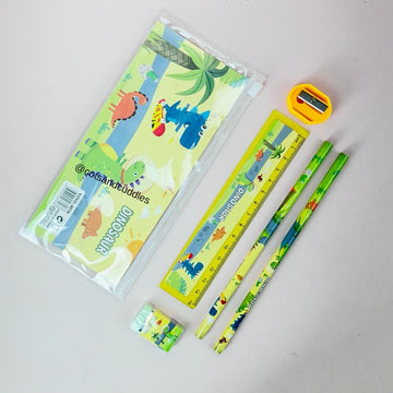 Dinosaur Theme Stationery Set in transparent zip pouch