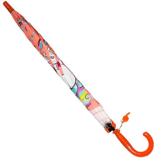 Premium Quality Theme Printed Umbrella For Kids (Unicorn Peach)
