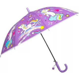 Premium Quality Theme Printed Umbrella For Kids (Unicorn Purple)