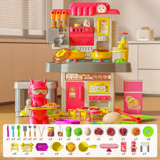 44 Pcs Play House Full Kitchen Toys Set for Children Pretend Play