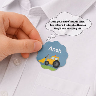 Personalized Iron On Label Sticker Construction Vehicles 32pc (PREPAID ONLY)