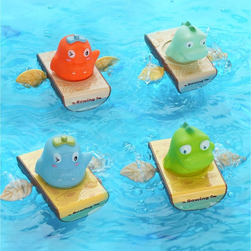 Floating Animal on Boat Bath Toy: Making Bath time Fun and Playful (Hippo/dino)