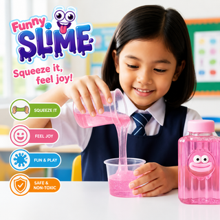 Funny Slime Bottles for Kids – Squeeze & Play Sensory Toy Set (6 Colors)