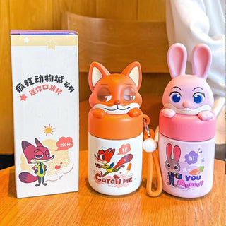 Kids Cartoon Character Mini Lunch Box | 200ml | 3D Animal Lid | Insulated Food Jar