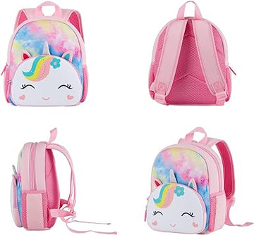 Cute Baby Unicorn Soft Plush Backpack  with Front Pocket for Kids