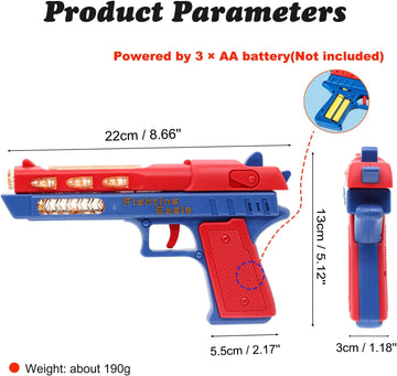 Light Up Pistol Toy with Dazzling LEDs and Telescopic Action for Kids