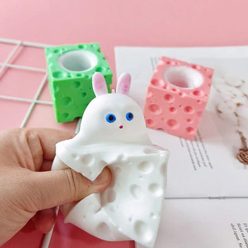 Squeeze  Cheese Cube Animal Pop out Toy for Kids