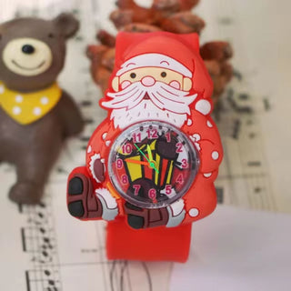 Christmas Theme Silicone Slap Band Watch for Kids (1pc)