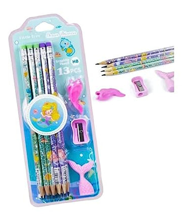 Enchanting Ocean Princess Pencil Set: Dive into Creativity with Magical Designs and Versatile Features (Random)