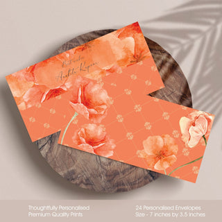 Personalised Envelopes - Peachy Petals (PREPAID ONLY)