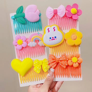 Enchanting Elegance: Girls' Baby Cartoon Hairpin Flower Hair Comb Hair Clip