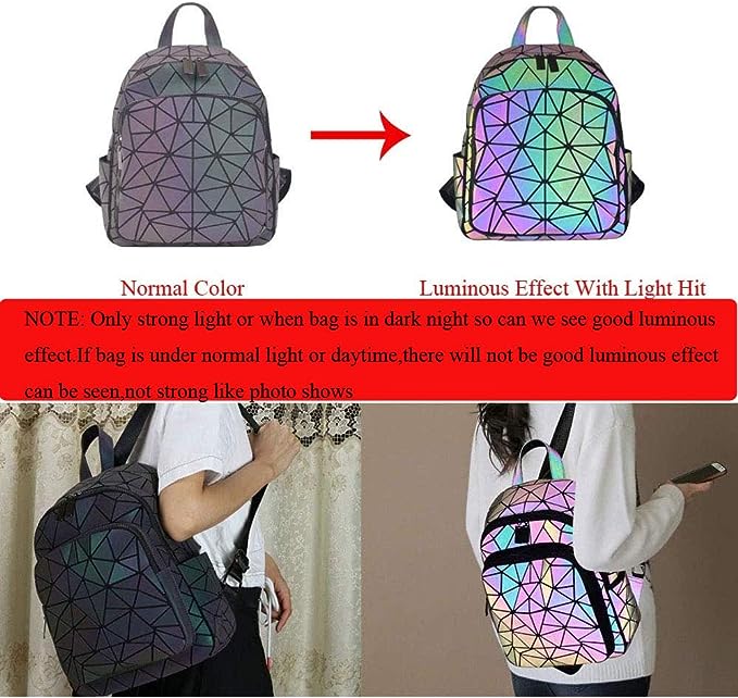 Luminous Big Bag Holographic Reflective Geometric Shoulder Bags Handbags  Zipper | eBay