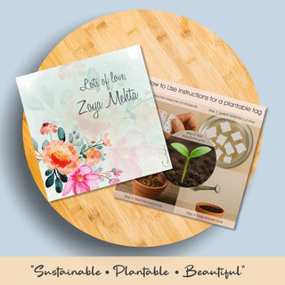 Plantable Gift Tag - Elegant Florals - 24 Tags (PREPAID ONLY)