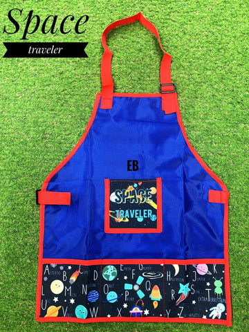 Colorful Creations: A Playful Apron for Kids' Creative Masterpieces (Space Traveller)