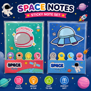 Space Notes Sticky Note — 4 Cute Space-Themed Memo Pads