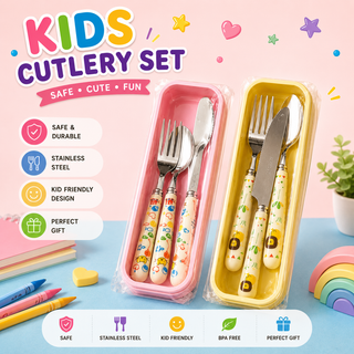 Kids Stainless Steel Cutlery Set — Safe, BPA-Free & Giftable