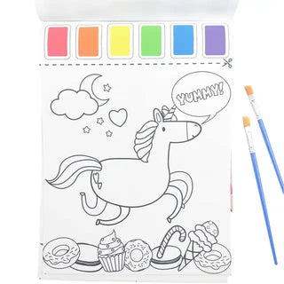 Doodle Delights: Compact Drawing Book with 6-Color Strip and Paintbrush (Zoo)