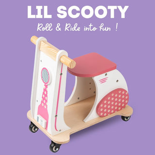 Cots and Cuddles Wooden Scooter for Kids Age 3+ (Pink)
