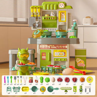 44 Pcs Play House Full Kitchen Toys Set for Children Pretend Play