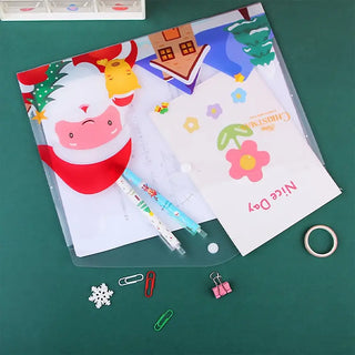 Joyful Christmas-Themed A4 Transparent Folder