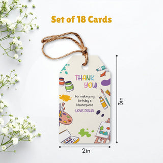 Personalized Thank You Tags for Return Gifts - Paint Party (18pcs) (PREPAID ONLY)
