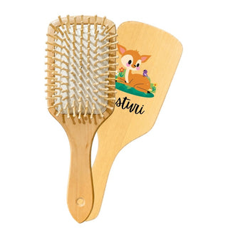Personalized Wooden Hair Brush for Kids - Deer (PREPAID ONLY)