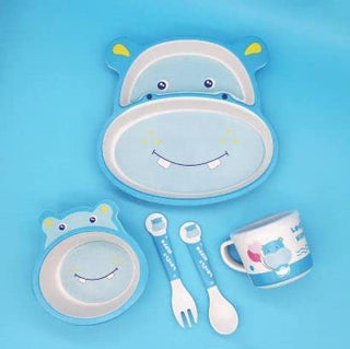 Hippo Bamboo Fiber 5 Piece Feeding Set - 100% bamboo No Plastic