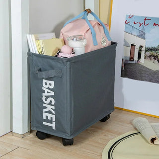 15 inches Rolling Slim Collapsible Laundry Basket with wheels