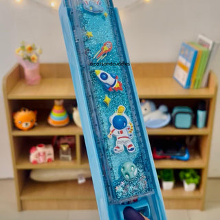 Cute Cartoon design Glitter Scale with Stationery & Storage Case (Boys & Girls random)