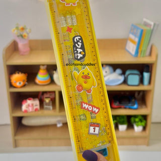 Cute Cartoon design Glitter Scale with Stationery & Storage Case (Boys & Girls random)