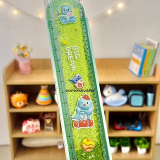 Cute Cartoon design Glitter Scale with Stationery & Storage Case (Boys & Girls random)