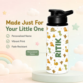 Personalized Water Bottle for Kids - Small Dino (PREPAID ONLY)