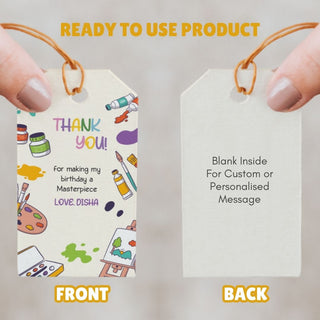 Personalized Thank You Tags for Return Gifts - Paint Party (18pcs) (PREPAID ONLY)