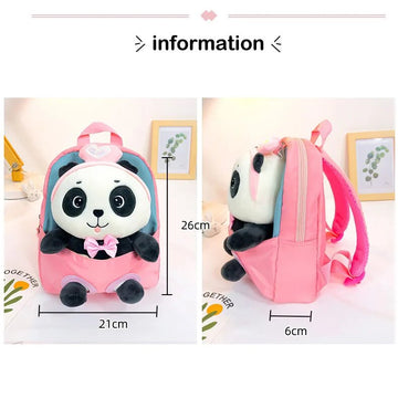 Cute Panda Theme Soft Plush Backpack for Kids