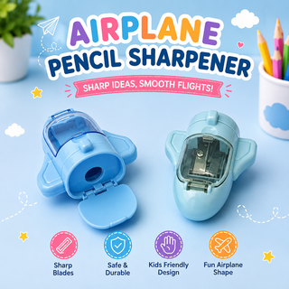 Airplane Pencil Sharpener for Kids — Cute Pastel Colours