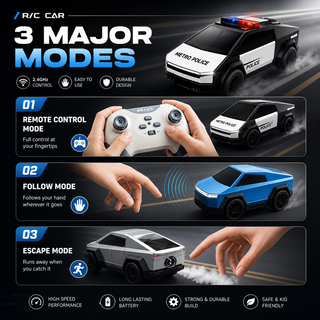 Mini Police RC Drift Car with Spray Effect | 3-Mode Remote Control Toy for Kids 6+