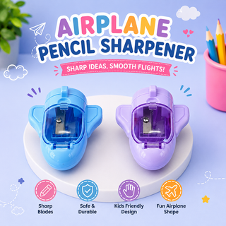 Airplane Pencil Sharpener for Kids — Cute Pastel Colours