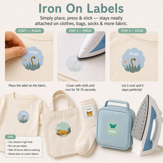 Personalized Iron On Label Sticker - Tiger (32pc) (PREPAID ONLY)
