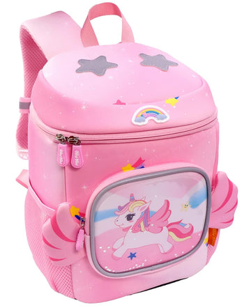 3D Unicorn Design Large Capacity School Bags with Slip Over Buckle for Kindergarten Kids