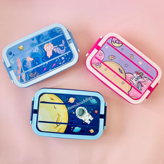 Cute Design 2 Compartment Lunch Box with Handle for Kids