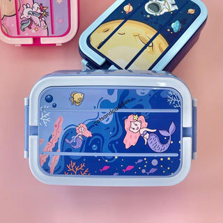 Cute Design 2 Compartment Lunch Box with Handle for Kids